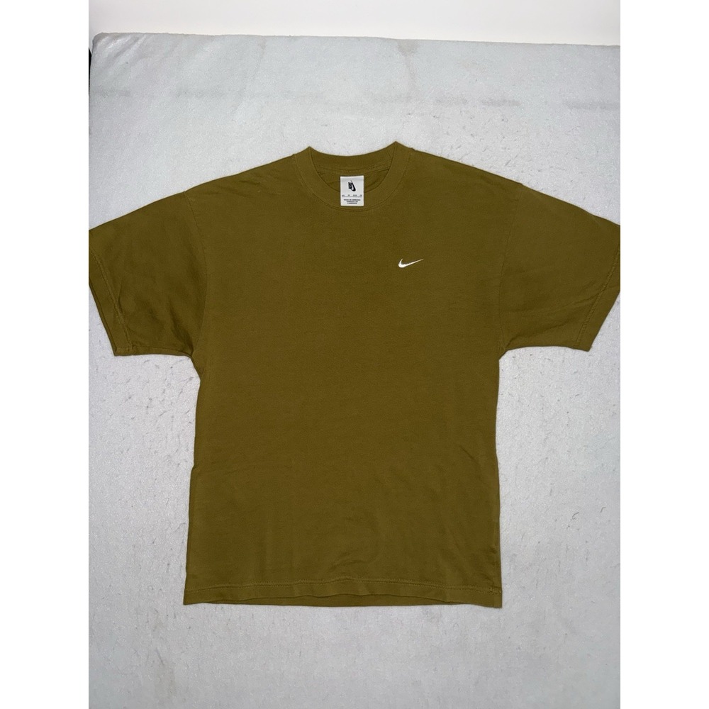 Vintage Nike Gray Tag Yellow Green Essential Shirt Y2K Mini Swoosh‎ Men SZ XS